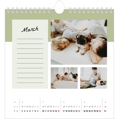 Square calendars  — List Calendar [March]