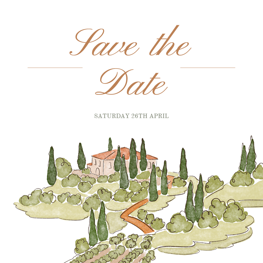 Save the date — Watercolour destination