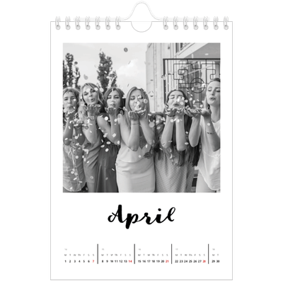 A5 Photo Calendar — Handwritten [April]