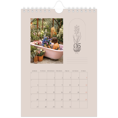 A5 Photo Calendar — Simple botanical [cover]