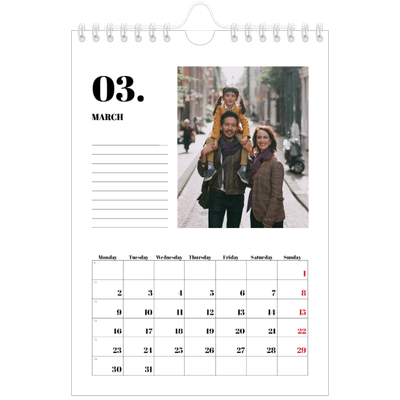 A5 Photo Calendar — Serif and moments [March]