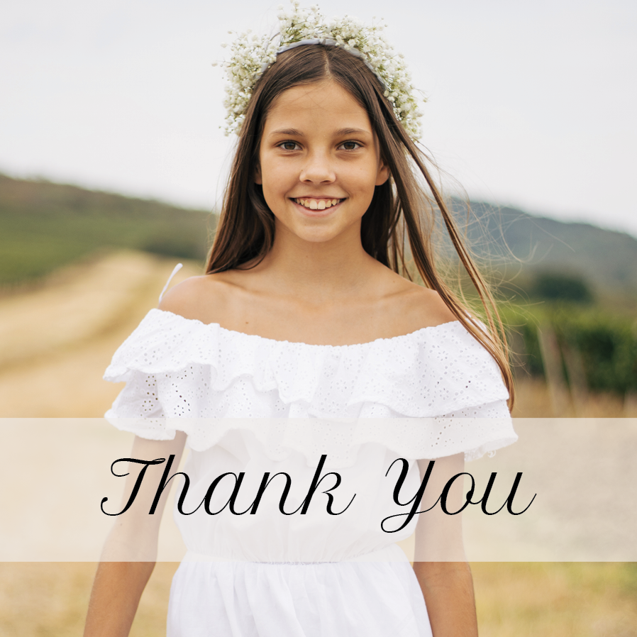 Thank you cards — Name ribbon