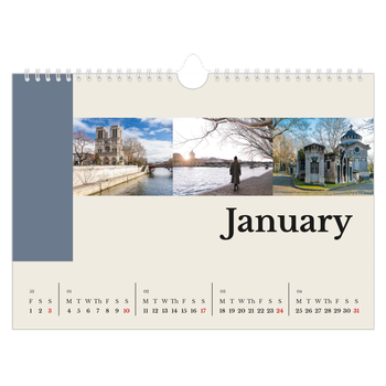 A4 Landscape Photo Calendar — Sights of the world