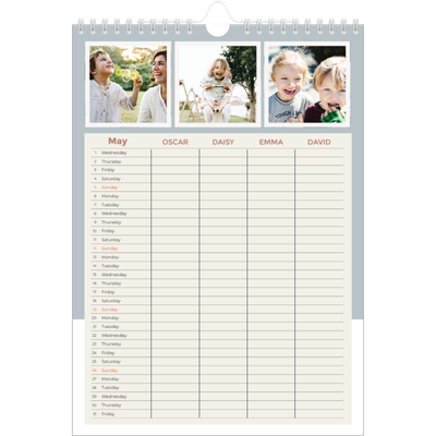 A4 Family Planner — Earthy frames Planner - Family of 4 [cover]