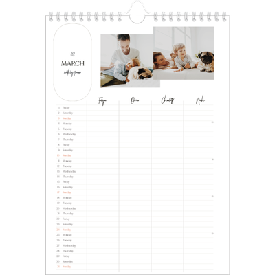 A4 Family Planner — Making plans Planner - Family of 4 [March]
