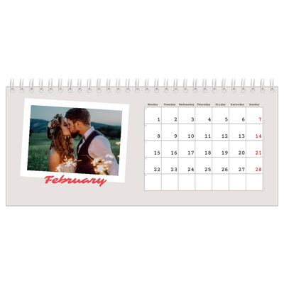 Desk calendars — Signed in crimson [February]