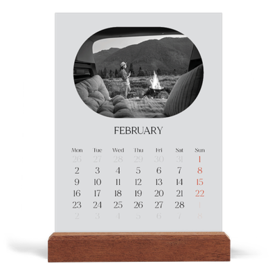 Easel Desk Calendar Portrait  — Open road [February]