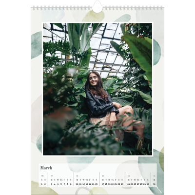 A3 photo calendars — Watercolour spots [March]