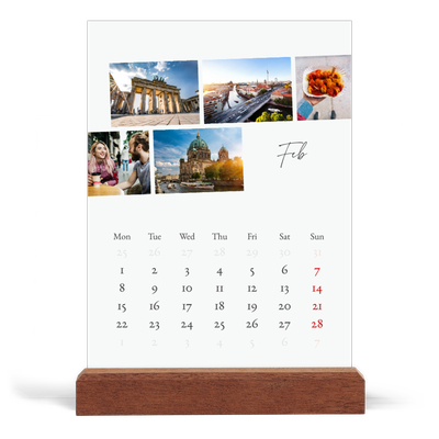Easel Desk Calendar Portrait  — City break [February]