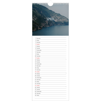 Slim Calendar  — Endless escape [April]