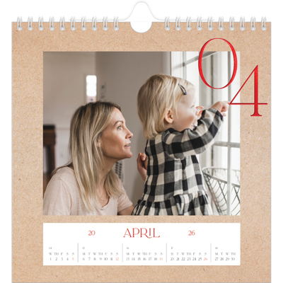 Square calendars  — Pops of red [April]