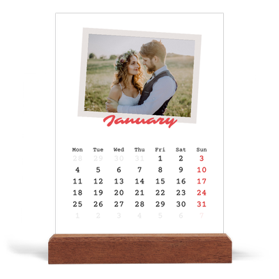 Easel Desk Calendar Portrait  — Signed in crimson [January]
