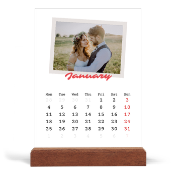 Easel Desk Calendar Portrait — Signed in crimson