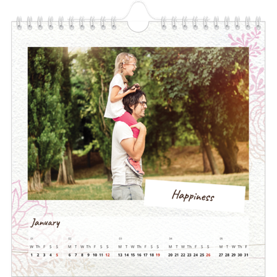 Square calendars  — Floral giftwrap [January]