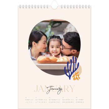 A4 Photo Calendar — Minimalist coral