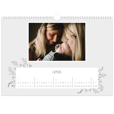 A3 Photo Calendar — Hand drawn flowers [April]