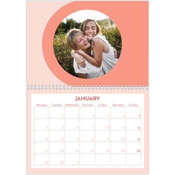 A4 Double Photo Calendar — Pink Calendar
