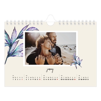 A5 Landscape Photo Calendar — Painted flowers