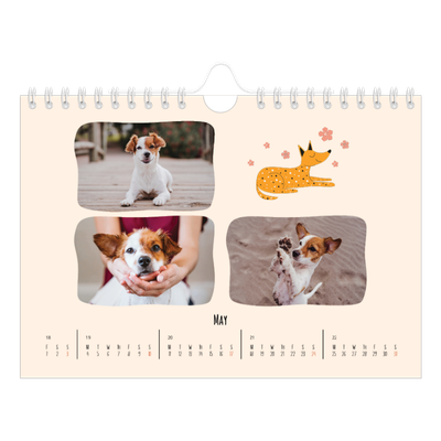 A5 Landscape Photo Calendar — Dog paws and doodles [cover]