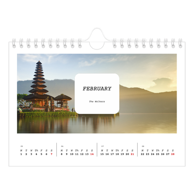 A5 Landscape Photo Calendar — Full story [February]