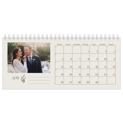 Desk calendars — Initials in bloom [April]