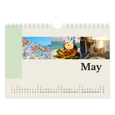 A5 Landscape Photo Calendar — Sights of the world [May]