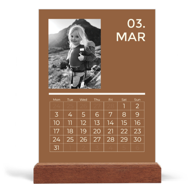 Easel Desk Calendar Portrait  — Contemporary bold [March]