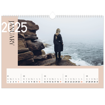 A3 Landscape Photo Calendar — Overlapping text