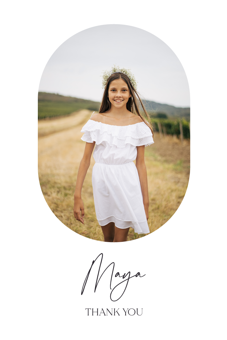 Thank you cards — Modern oval frame