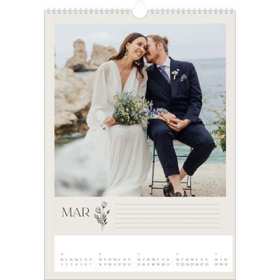 A3 photo calendars — Initials in bloom [March]