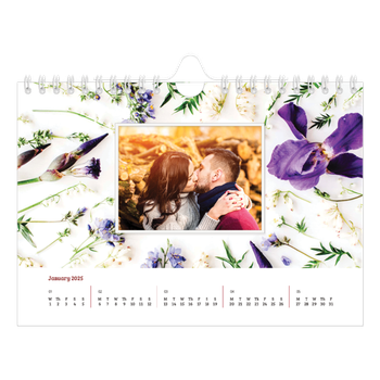 A5 Landscape Photo Calendar — Flower frames