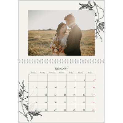 A4 Double Photo Calendar — Ink & ivy [January]