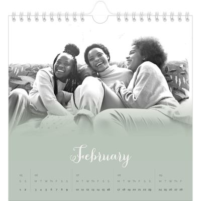 Square calendars  — Misty green [February]