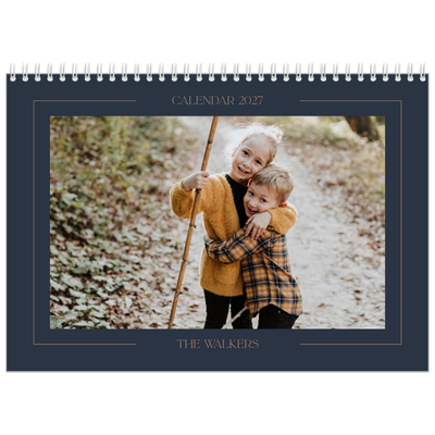 A4 Double Photo Calendar — Prussian blue [cover]