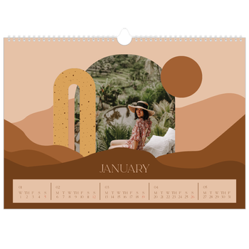 A3 Landscape Photo Calendar — Neutral mountains