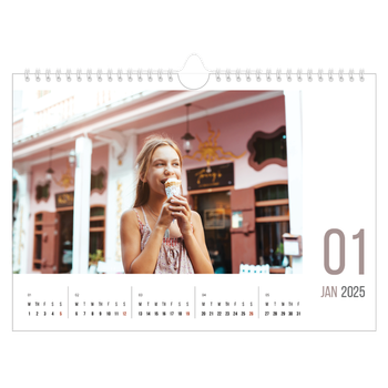 A4 Landscape Photo Calendar — Number months