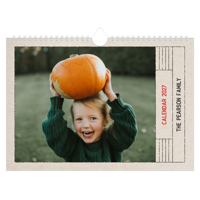 A4 Landscape Photo Calendar — Craft stamp effect [cover]