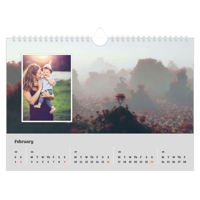 A4 Landscape Photo Calendar — Four seasons [February]