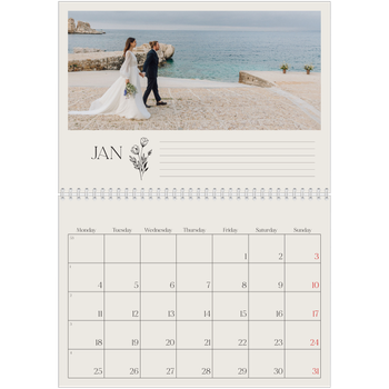 A4 Double Photo Calendar — Initials in bloom