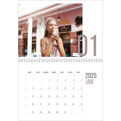 A4 Double Photo Calendar — Number months [January]