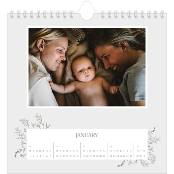 Square Photo Calendar — Hand drawn flowers