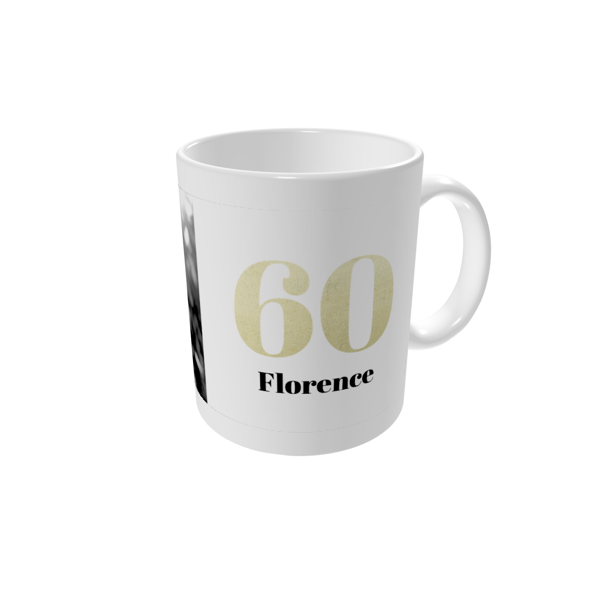 Personalised mugs — Large glitter numbers 60