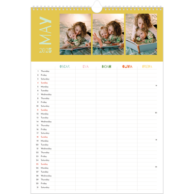 A3 Family Planner — Fun colourful you Planner - Family of 5 [cover]