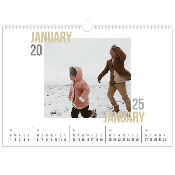 A3 Landscape Photo Calendar — Couple type