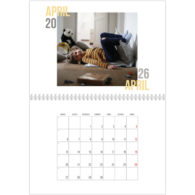 A4 Double Photo Calendar — Couple type [April]