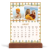 Easel Desk Calendar Portrait  — Retro patterns [January]