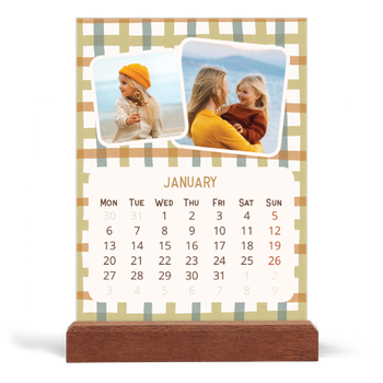 Easel Desk Calendar Portrait — Retro patterns