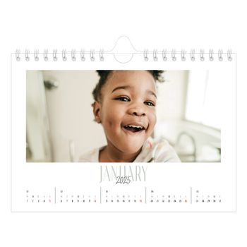 A5 Landscape Photo Calendar — Mixed typography