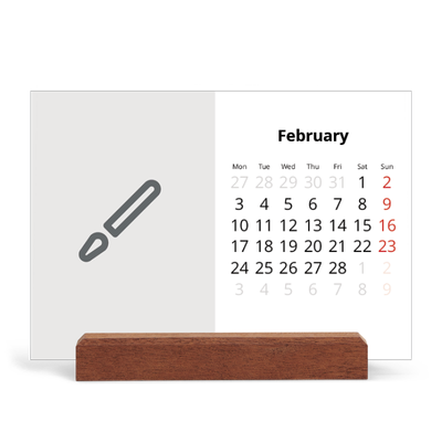 Easel Desk Calendar Landscape  — Design your own product [February]