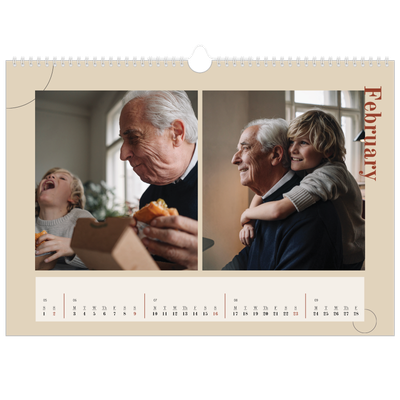A3 Photo Calendar — Asymmetrical text [February]